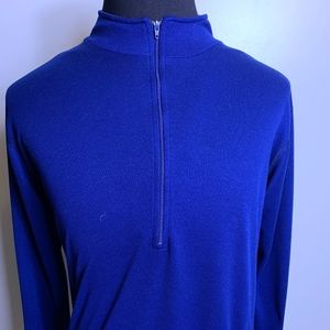 LL Bean Men's Blue Quarter Zip Pullover Sweatshirt